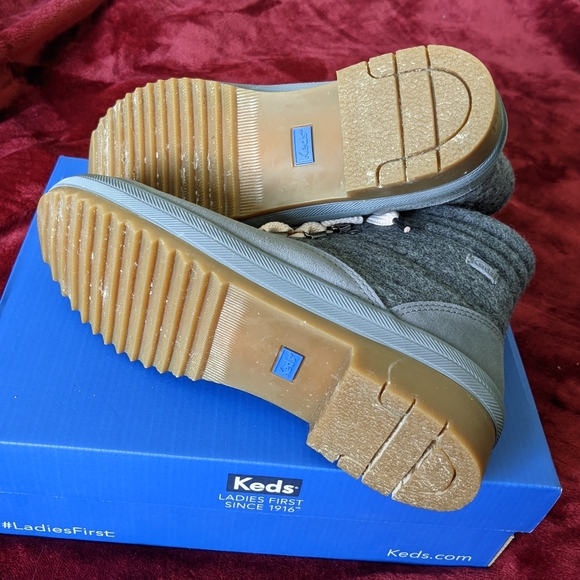 Keds Women's Camp Water-Resistant Boot w/ Thinsulate, Grey & Ballet Pink Laces - Picture 7 of 8